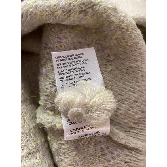 Anthropologie Textured V Neck Sweater XS Gray Oversized Boxy Knit Slouchy - Picture 10 of 13